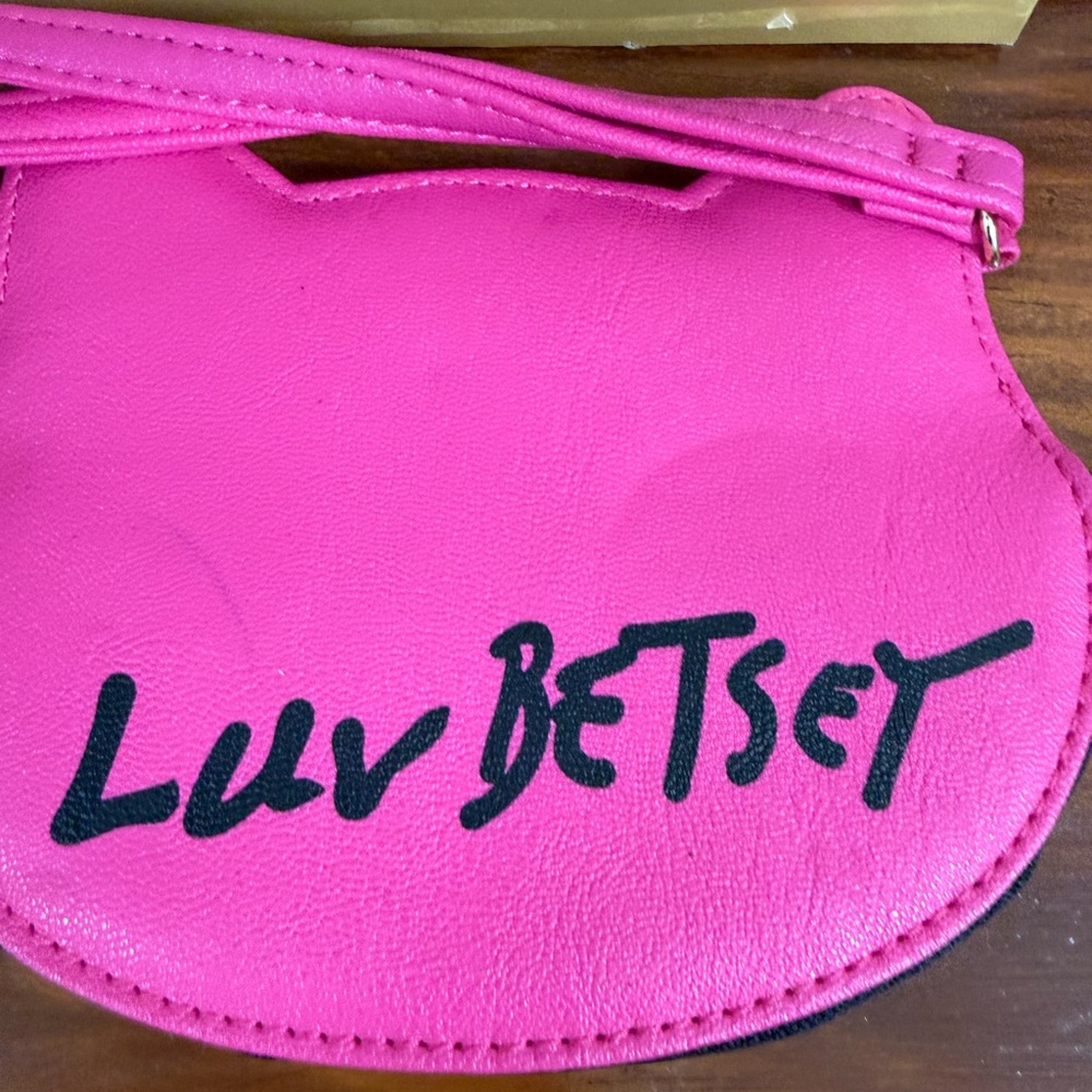 LUV Betsy Johnson Pink π©· Kitty Cat Face Wallet Wristlet Credit Card Coin Purse - Picture 4 of 12